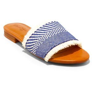 Universal threads cross woven navy and white fringe sandals size 8